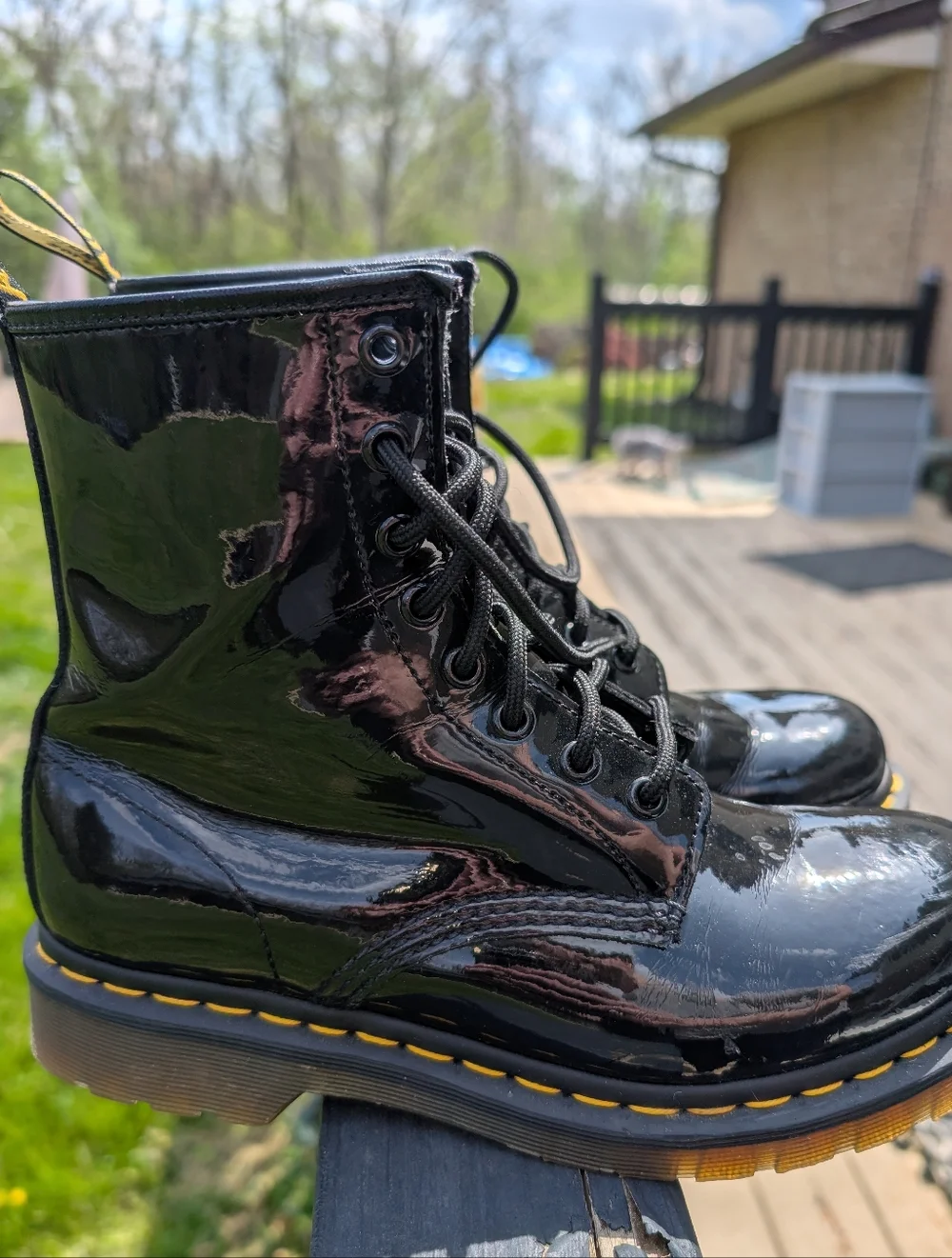 Dr. Martens Cotton Leather Lace-Up Boot - Picture 5 of 9